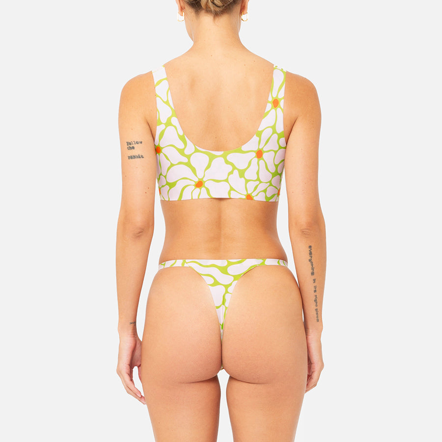 SET | Bralette cuello redondo + Tanga G String (Flower)