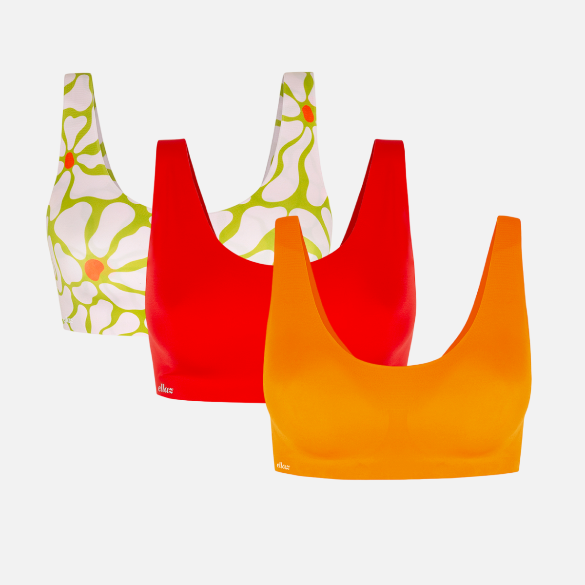 SET | Bralette cuello redondo Seamless - Summer 3 Piezas