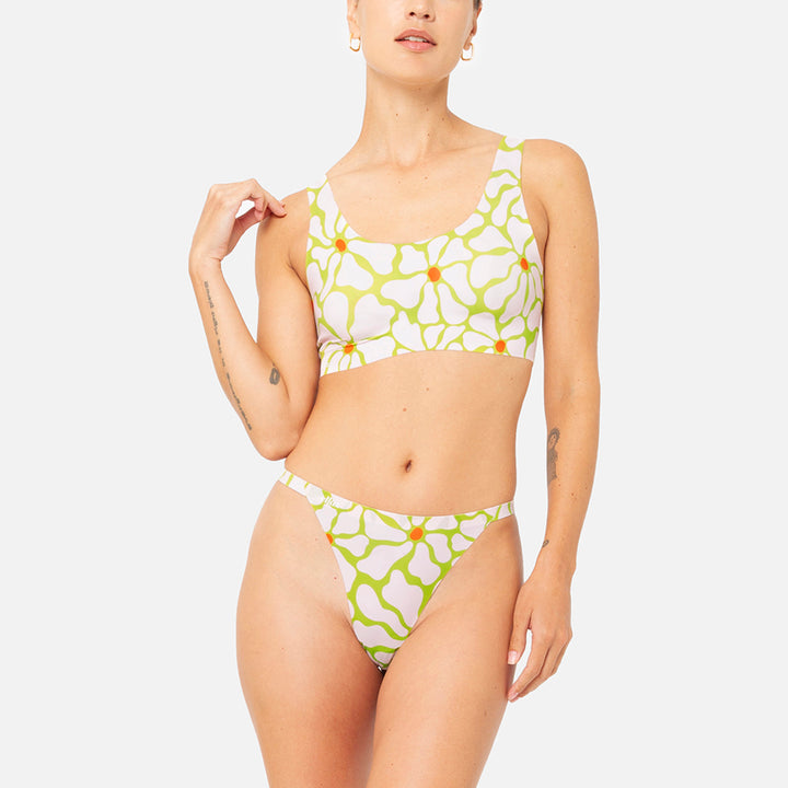 Flower Round Neck Bralette + Flower G String