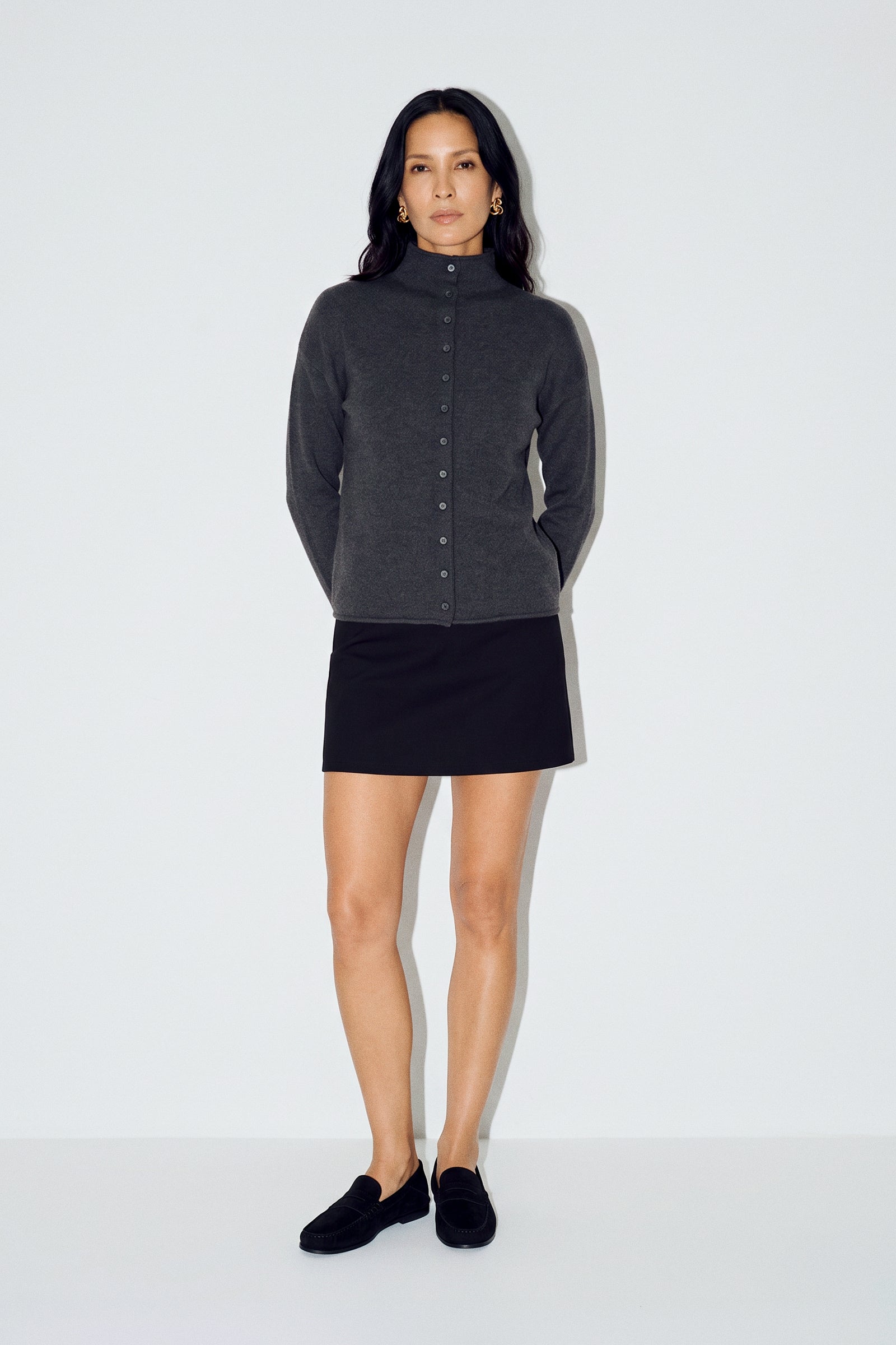 Soft Knit High Neck cardigan