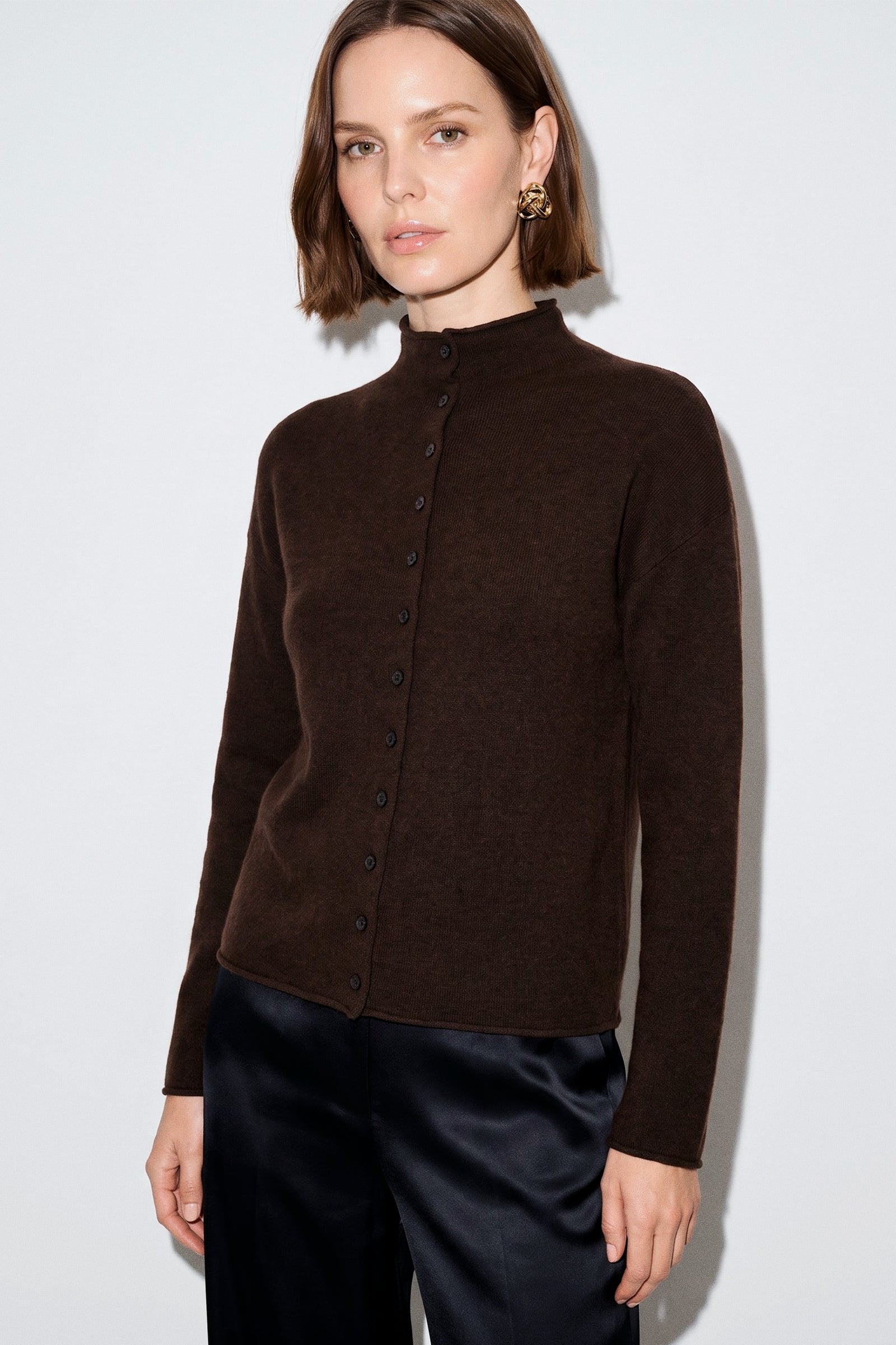 Soft Knit High Neck cardigan