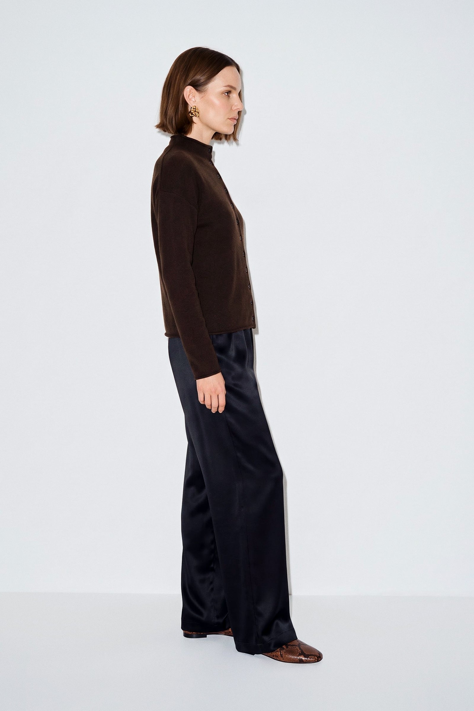 Soft Knit High Neck cardigan