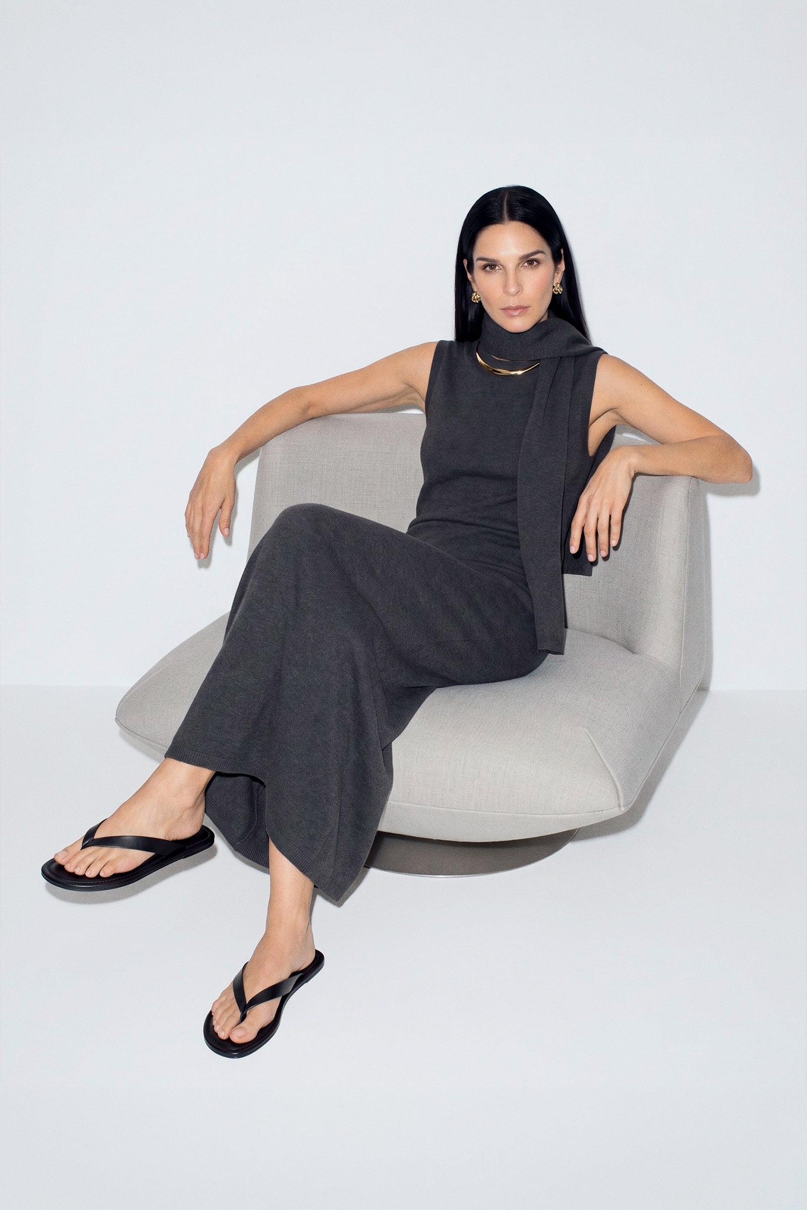Soft Knit Scarf Maxi Dress