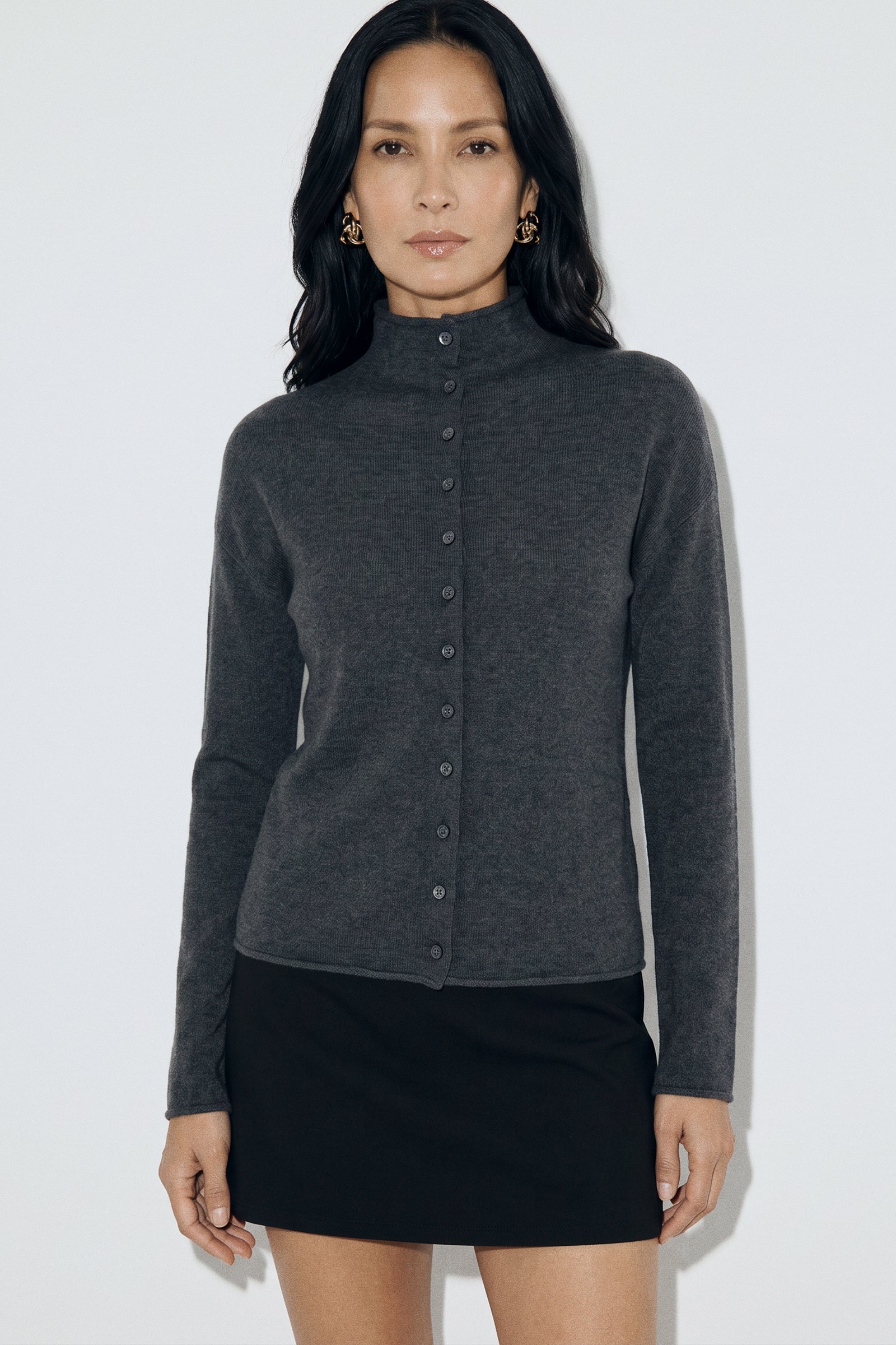 Soft Knit High Neck cardigan