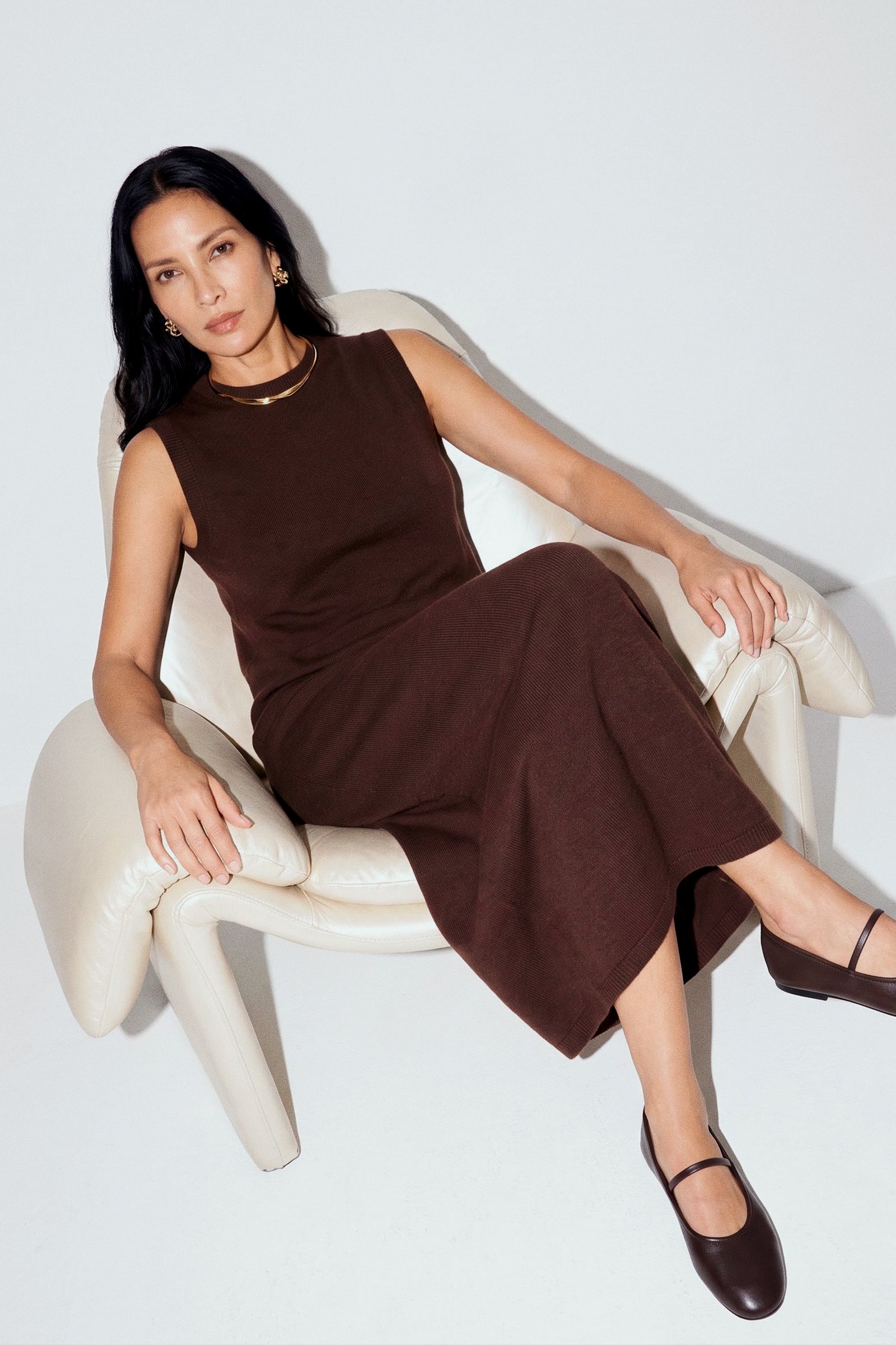 Soft Knit Scarf Maxi Dress