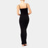 modelo elegante de espaldas con Vestido Maxi dress tirante en color negro Black