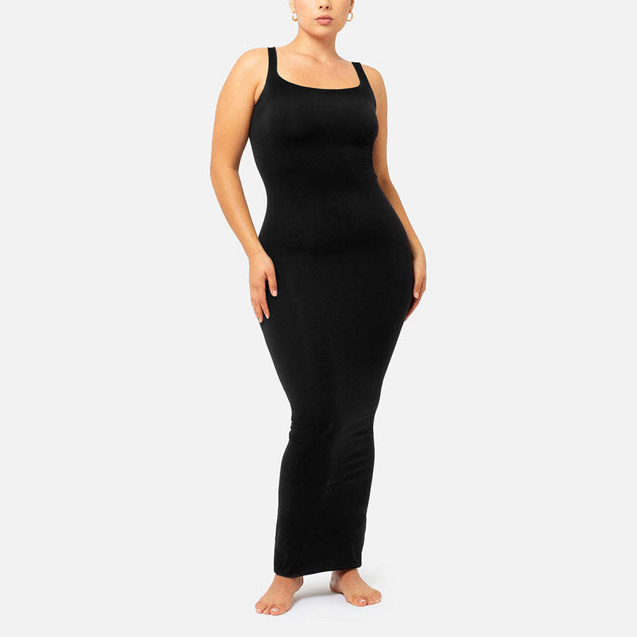 Maxi dress tirante grueso Black