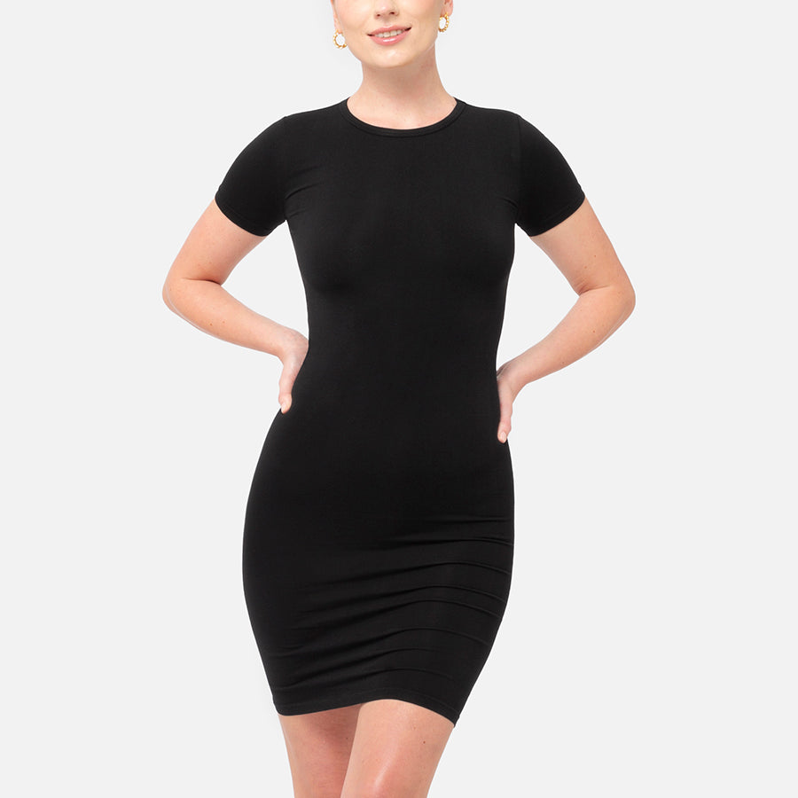 Mini dress manga corta Black