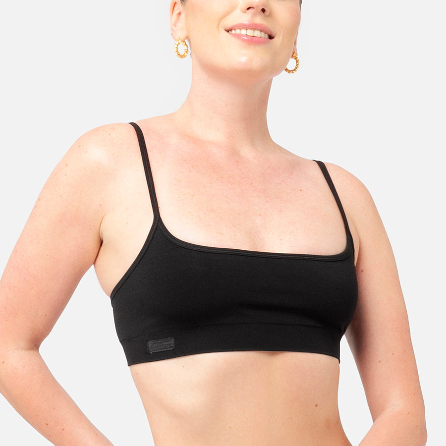 basic bralette de color negro Black