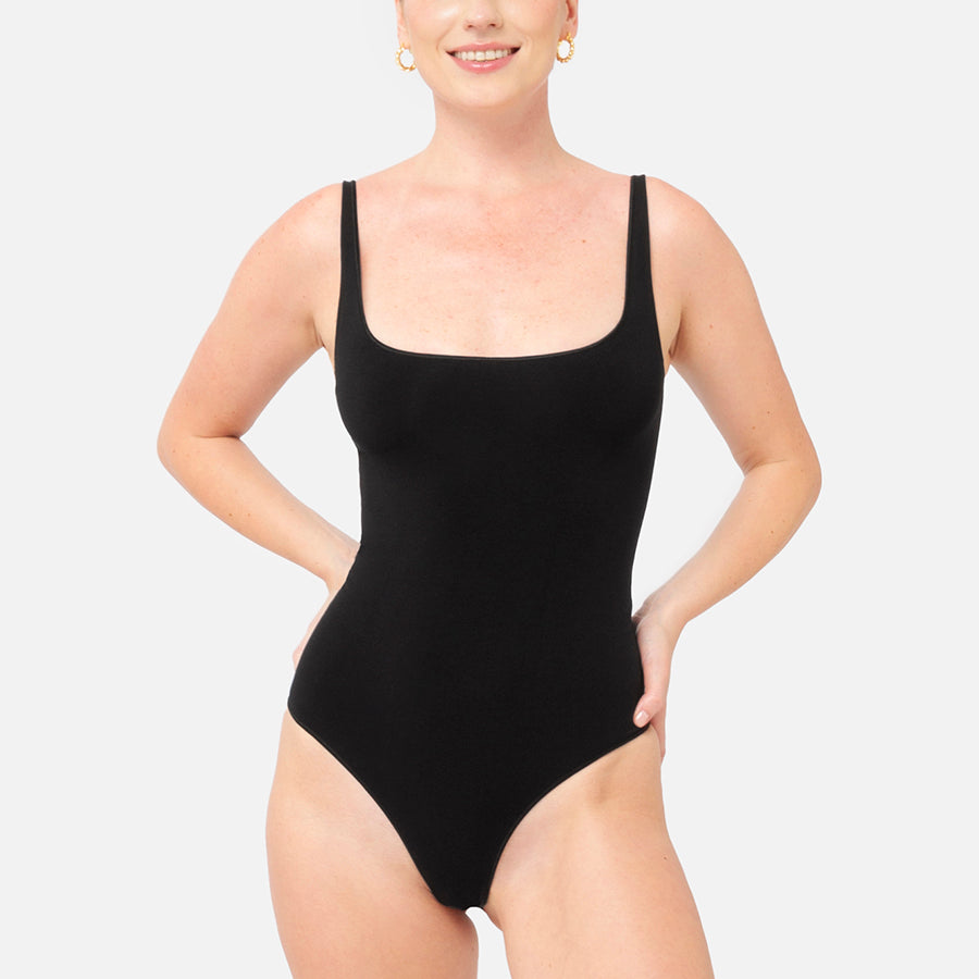 Scoop Neck Bodysuit Black