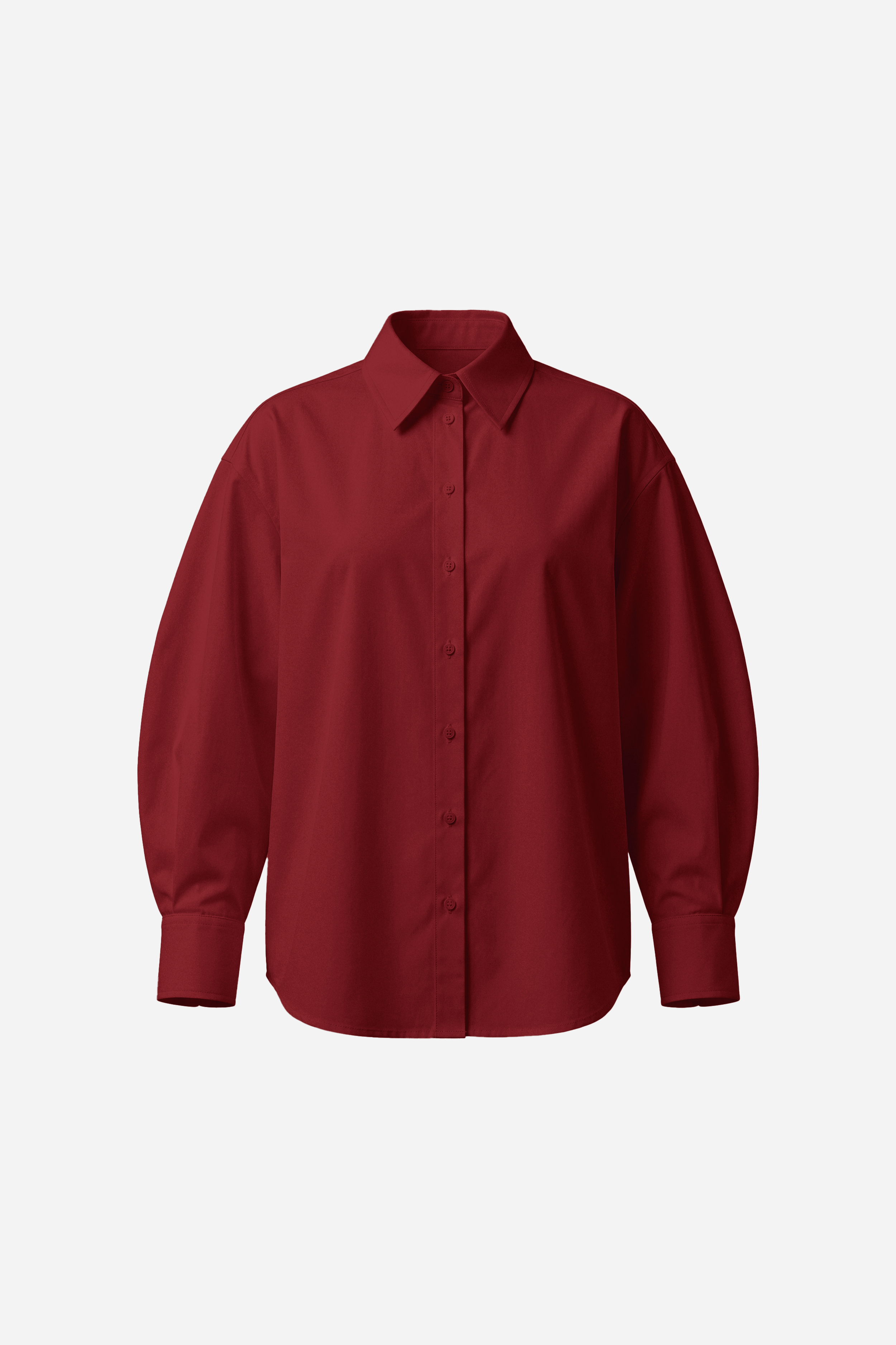 Cotton Poplin Bubble Sleeve Blouse