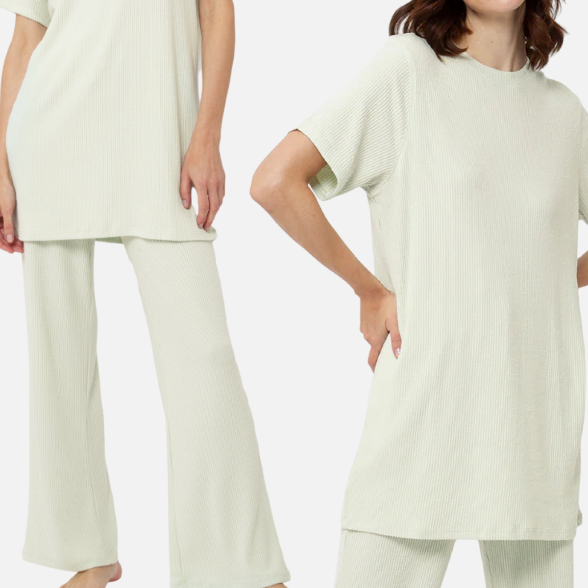 SET | Pijama + Bralette cuello redondo seamless latte