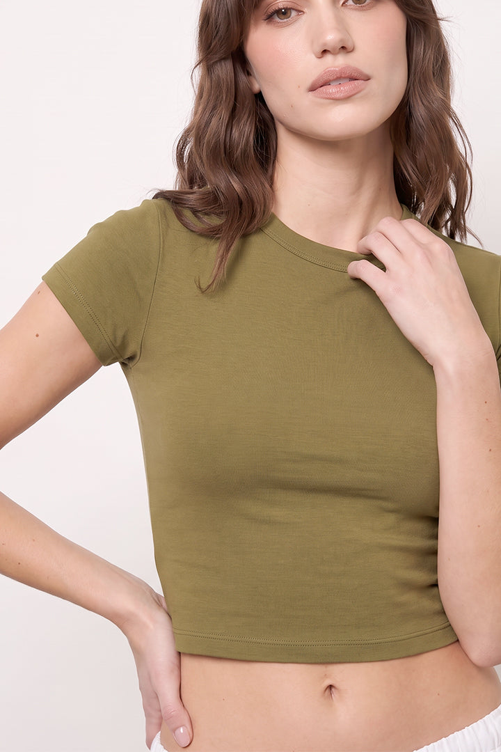 T-shirt crop de algodón