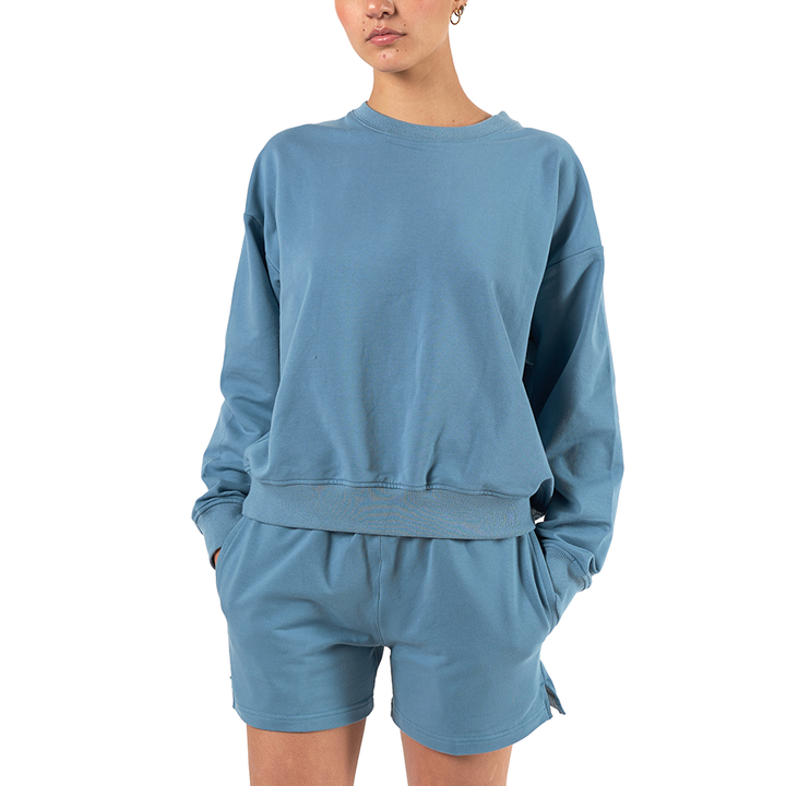 Crewneck Frente Soft Stone Blue