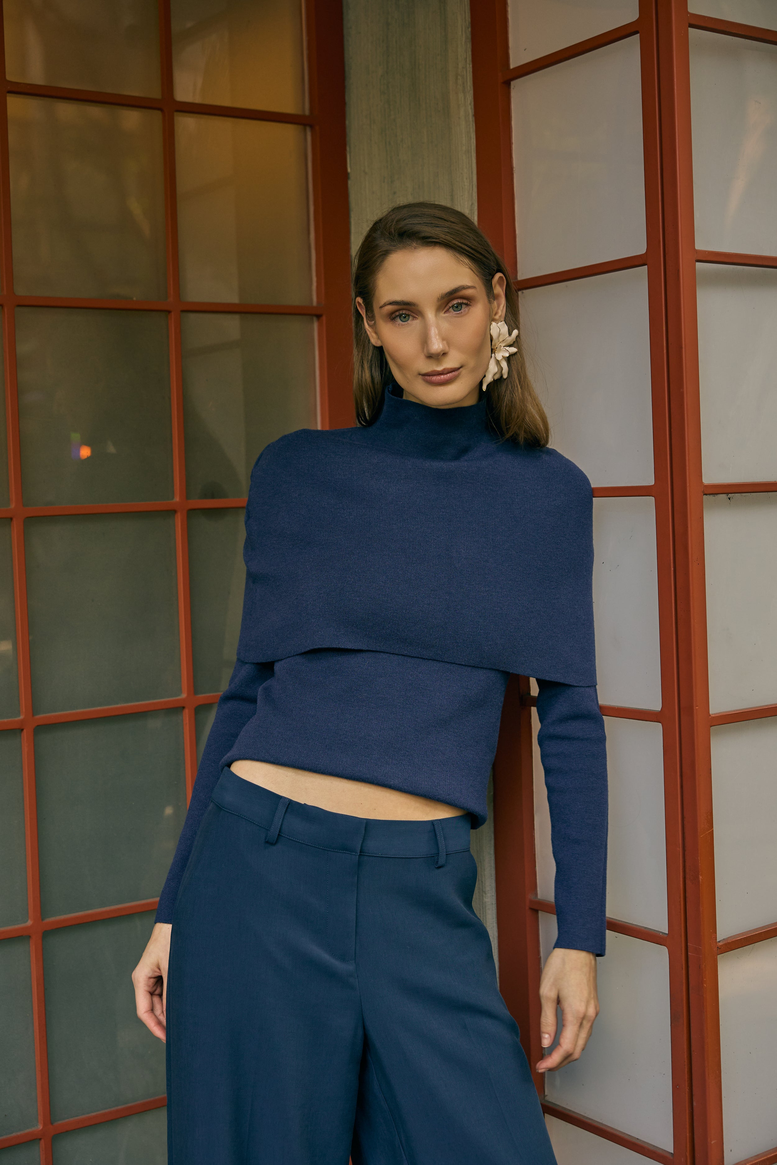 Plush Knit Long sleeve Poncho Top
