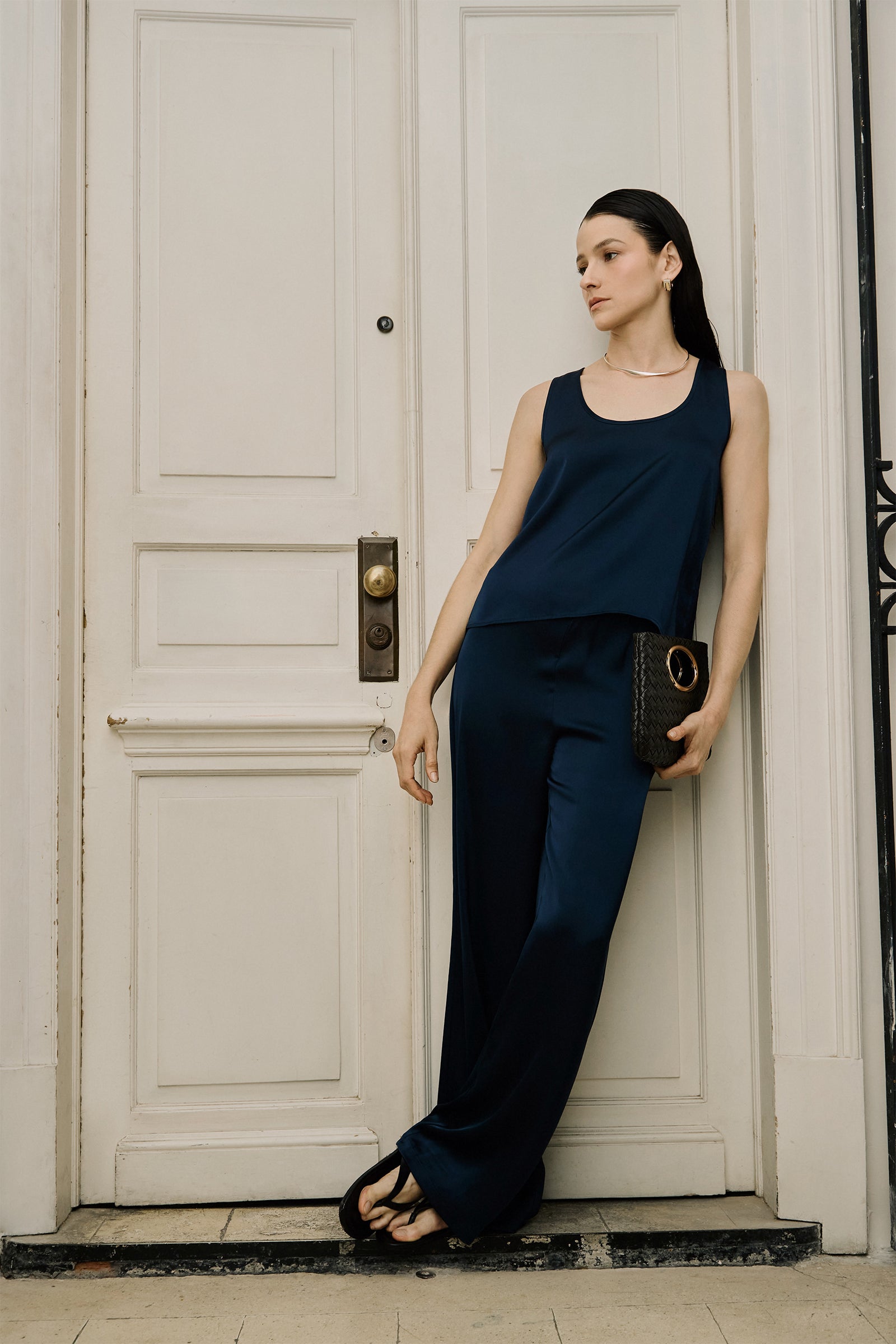 Satin Straight Pants