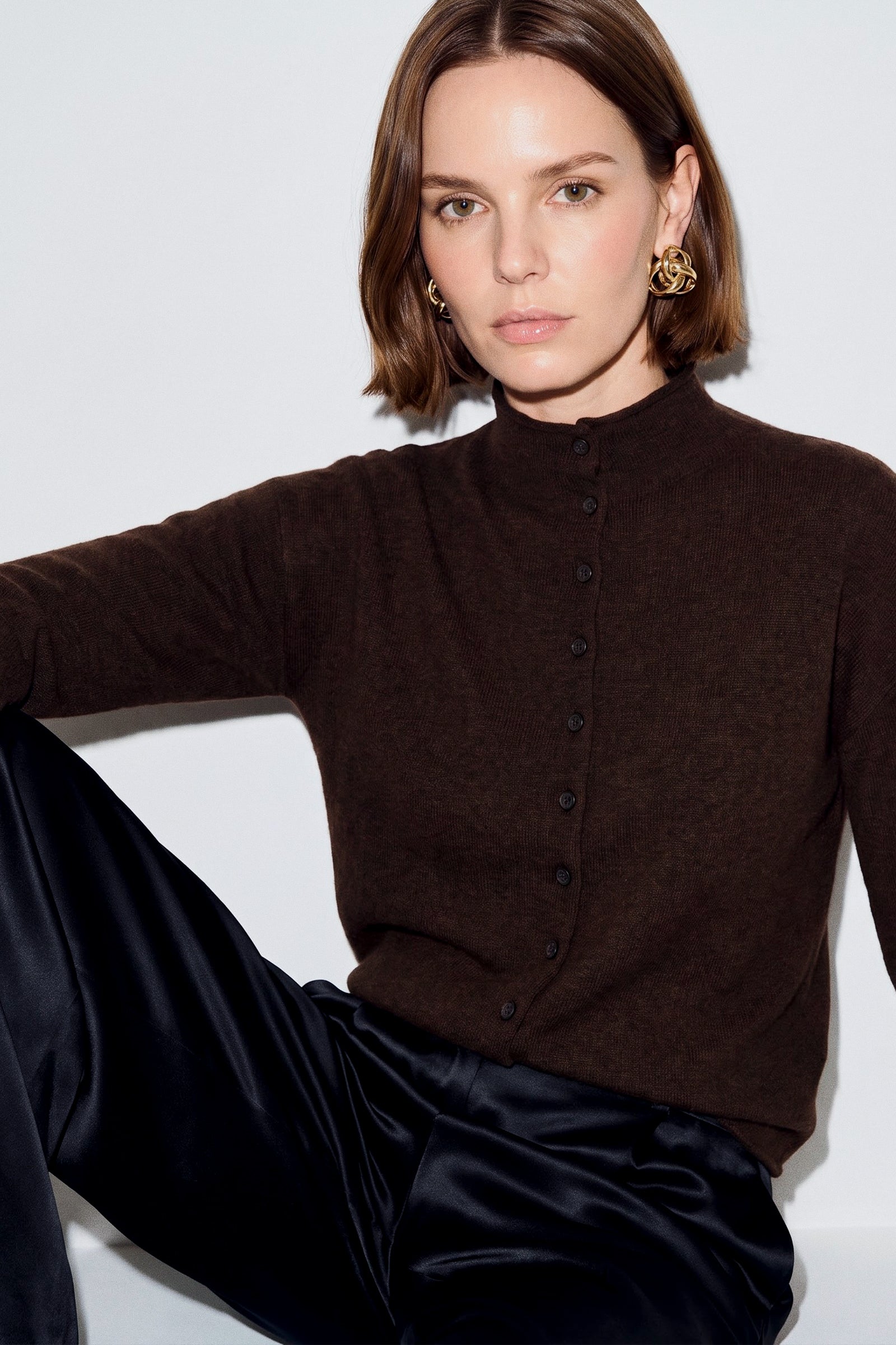 Soft Knit High Neck cardigan