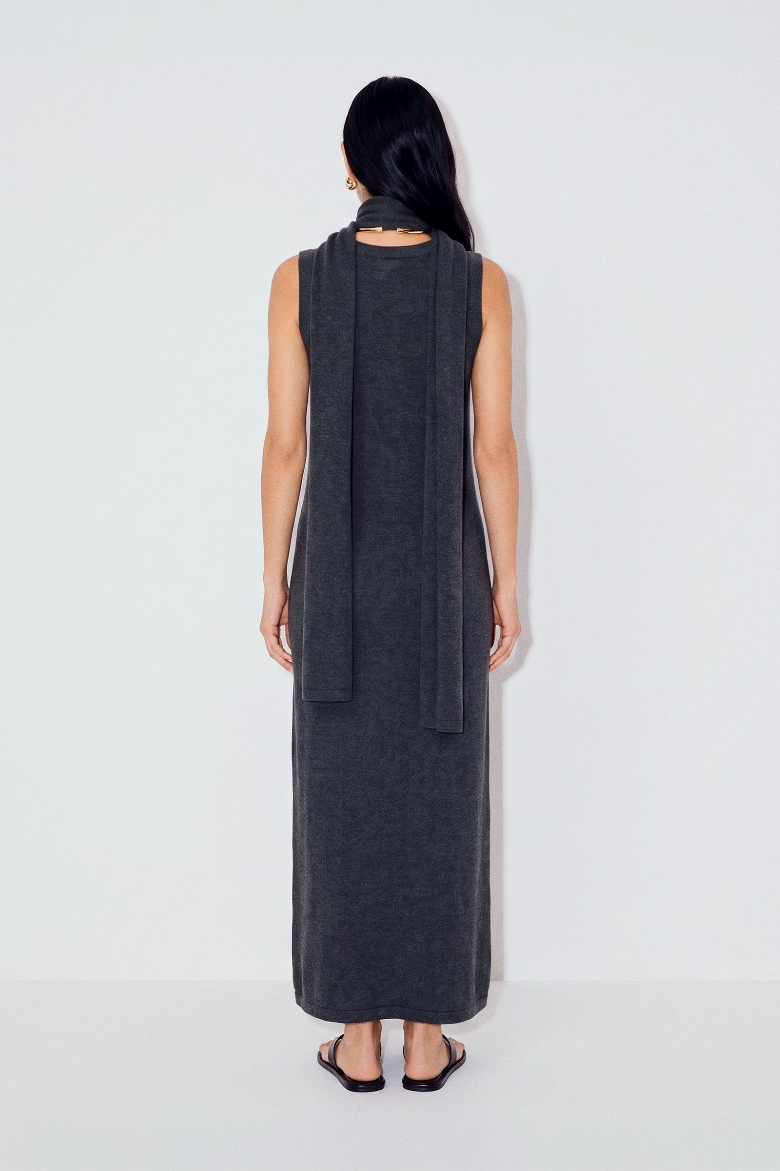 Soft Knit Scarf Maxi Dress
