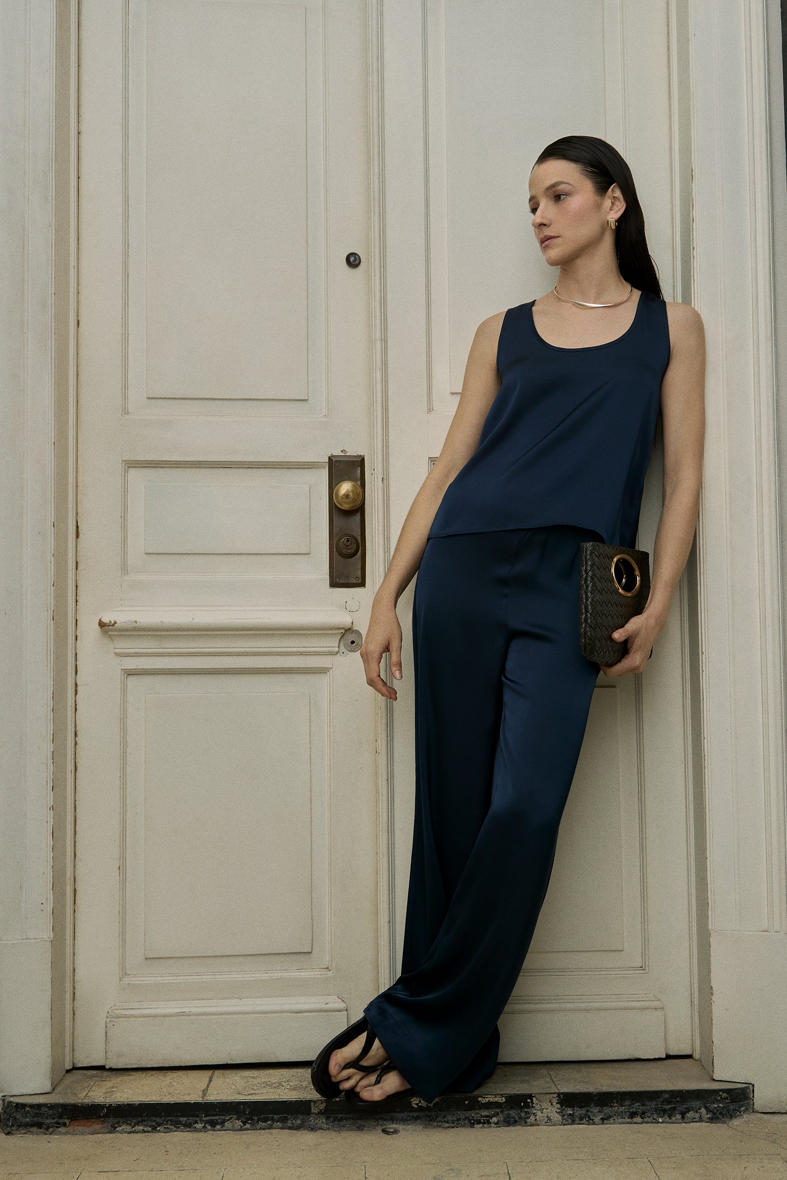 Satin Straight Pants