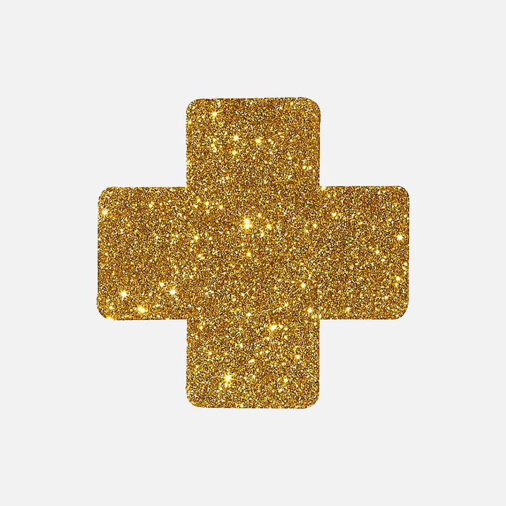 5 Pairs Gold Glitter Cross