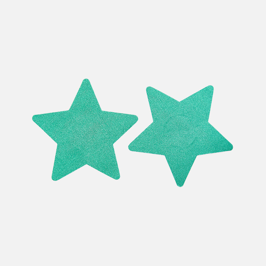 5 Pairs Green Satin Star