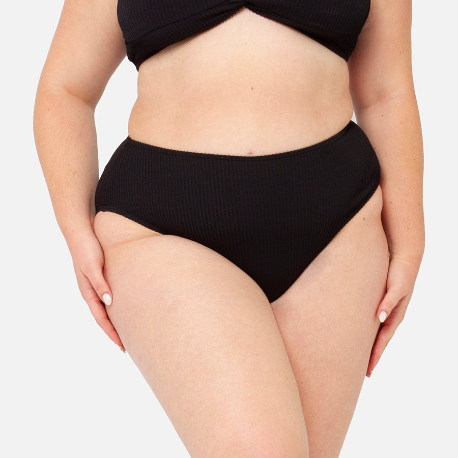 HighWaistBikiniBriefFrente Black