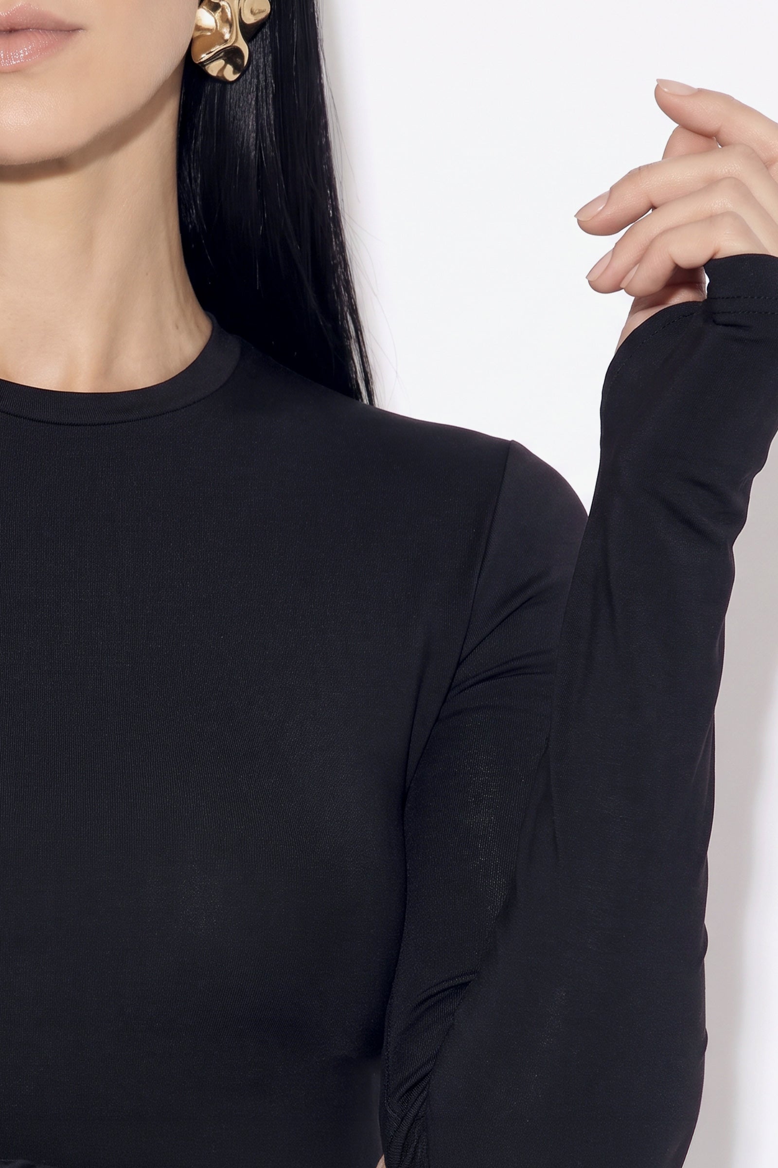 Light Contour Thumb Hole Long Sleeve Top