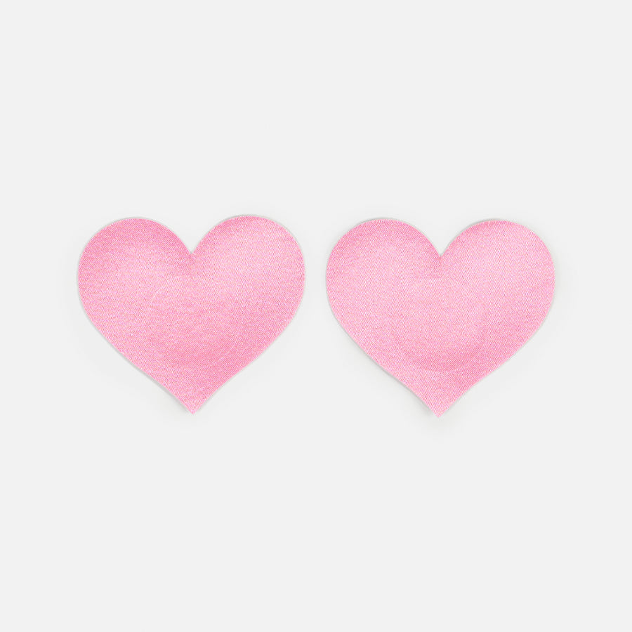 5 Pair Pastel Pink Satin Hearts