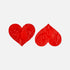 5 Pairs Red Lace Hearts