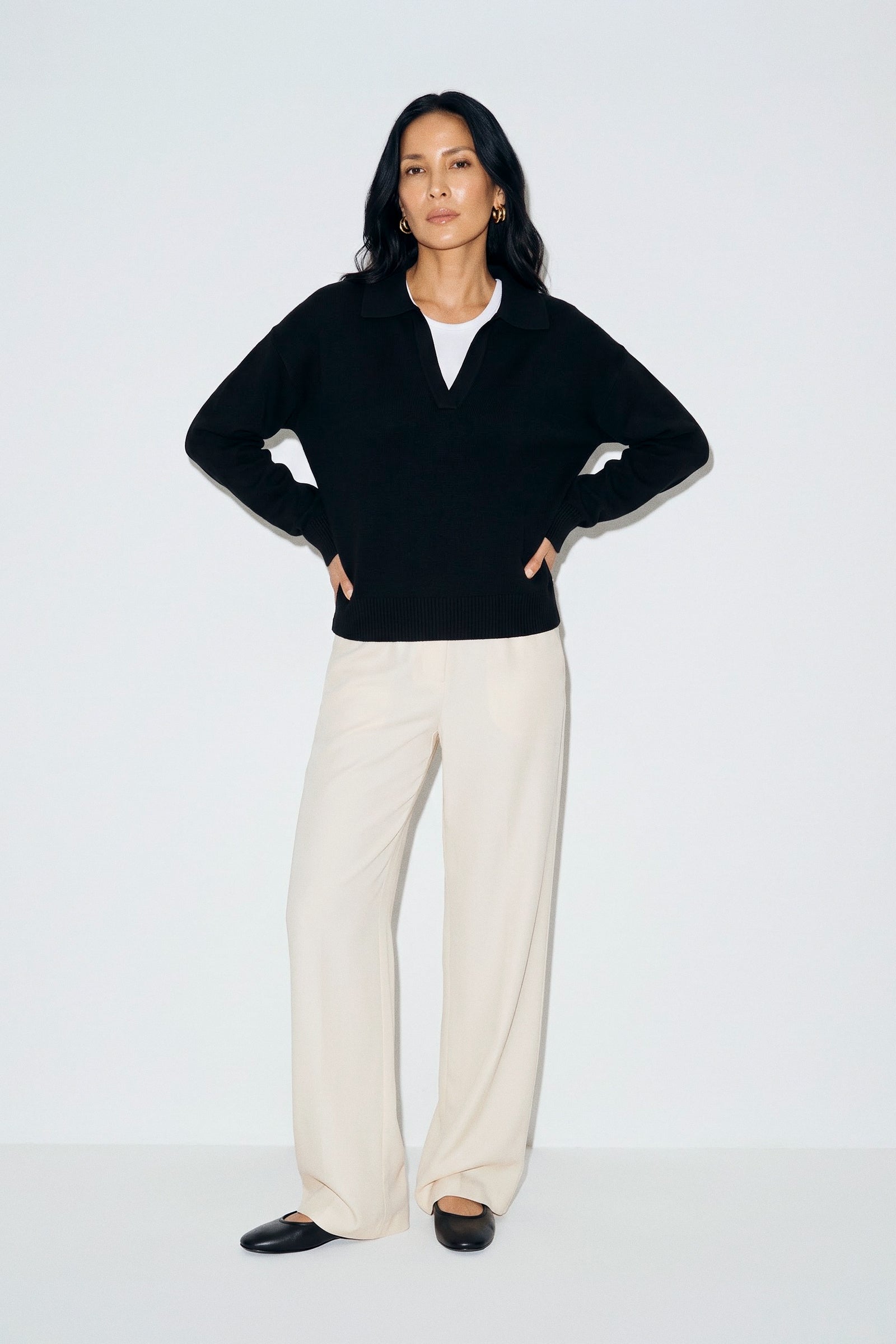 Plush Knit Collared Sweater