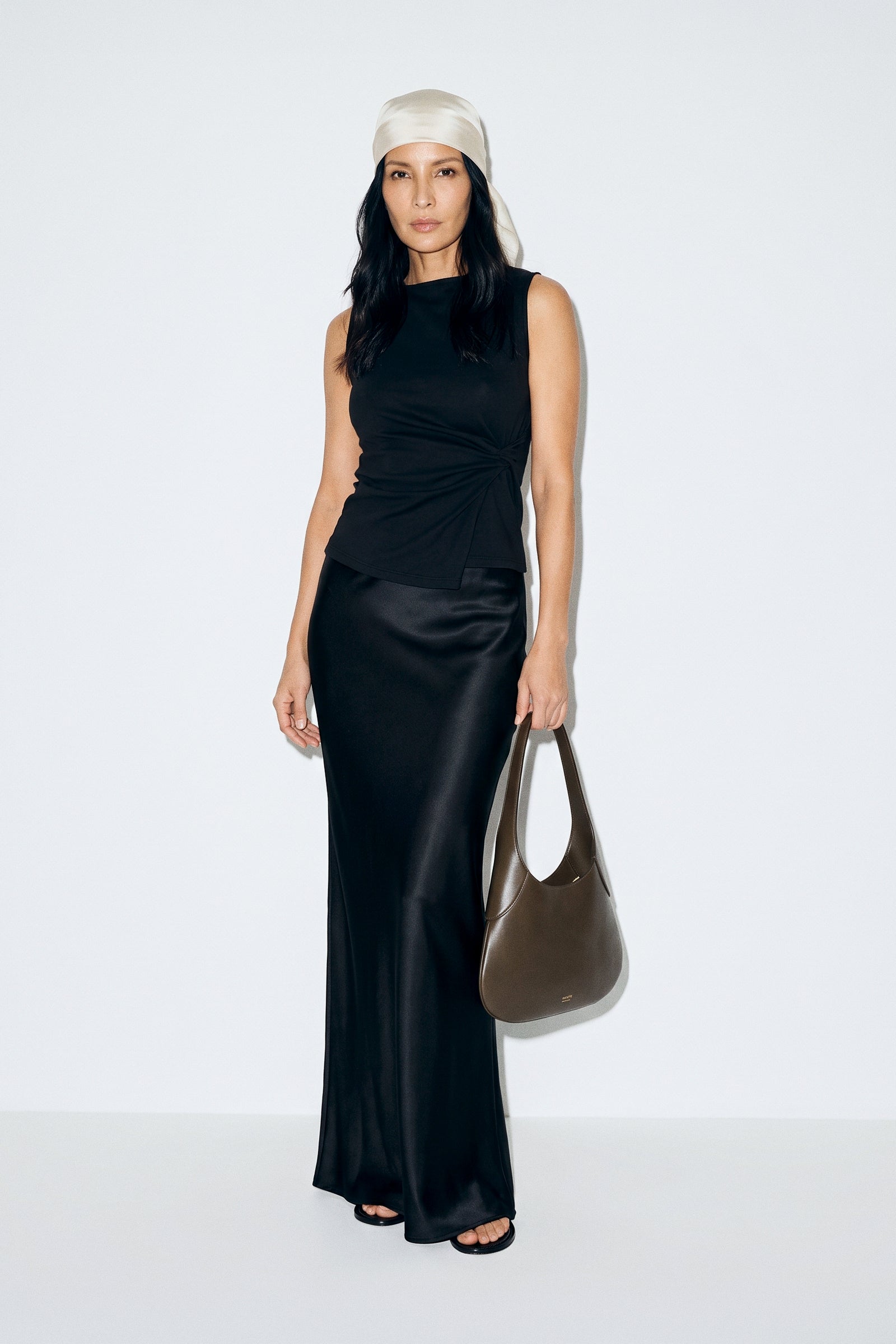 Straight Satin Skirt