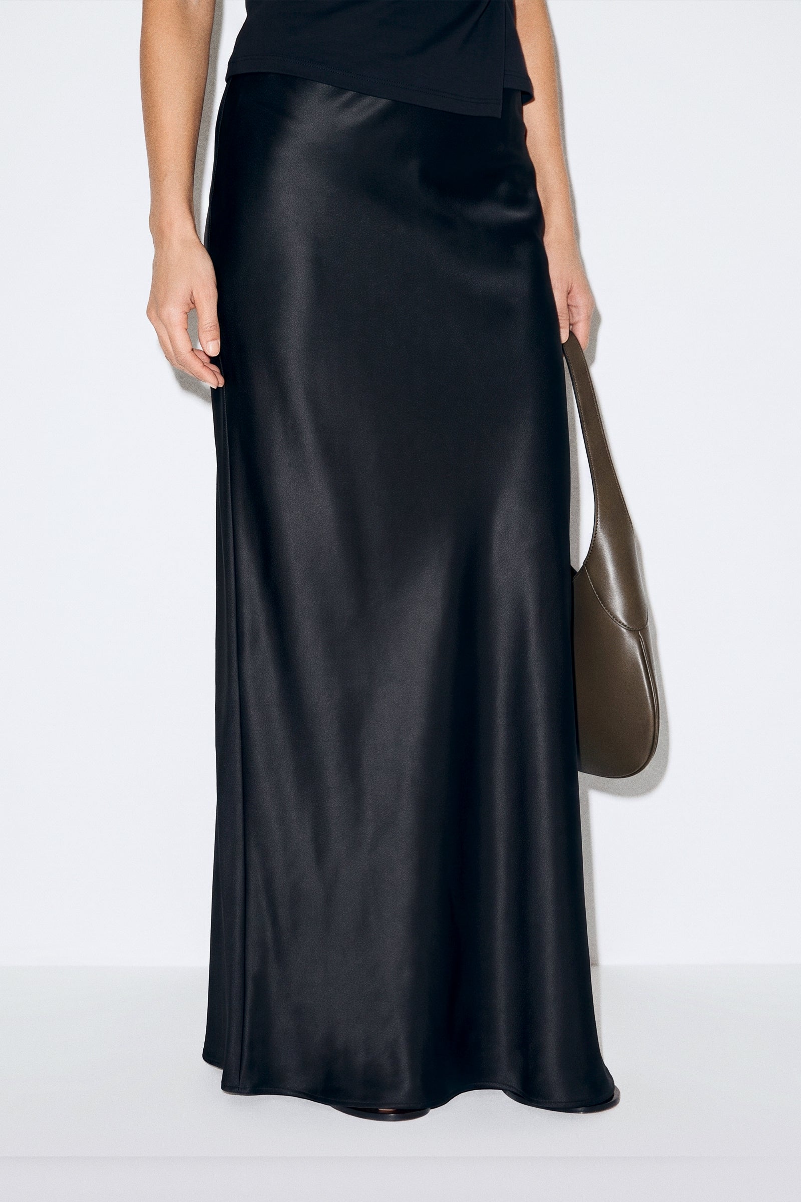 Straight Satin Skirt