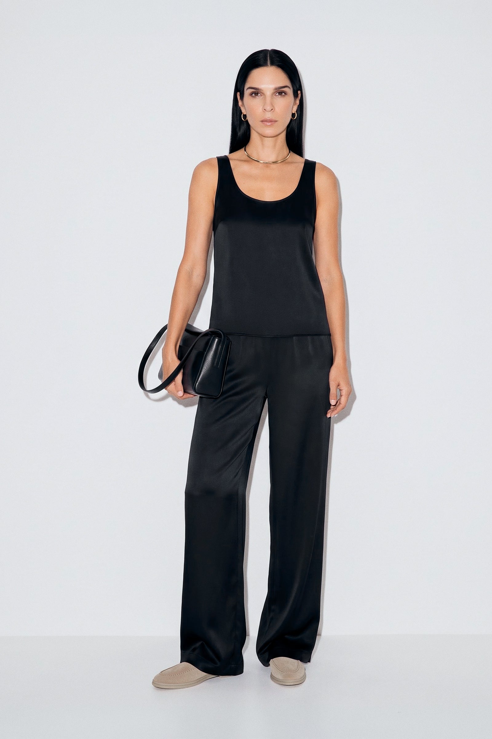Satin Straight Pants