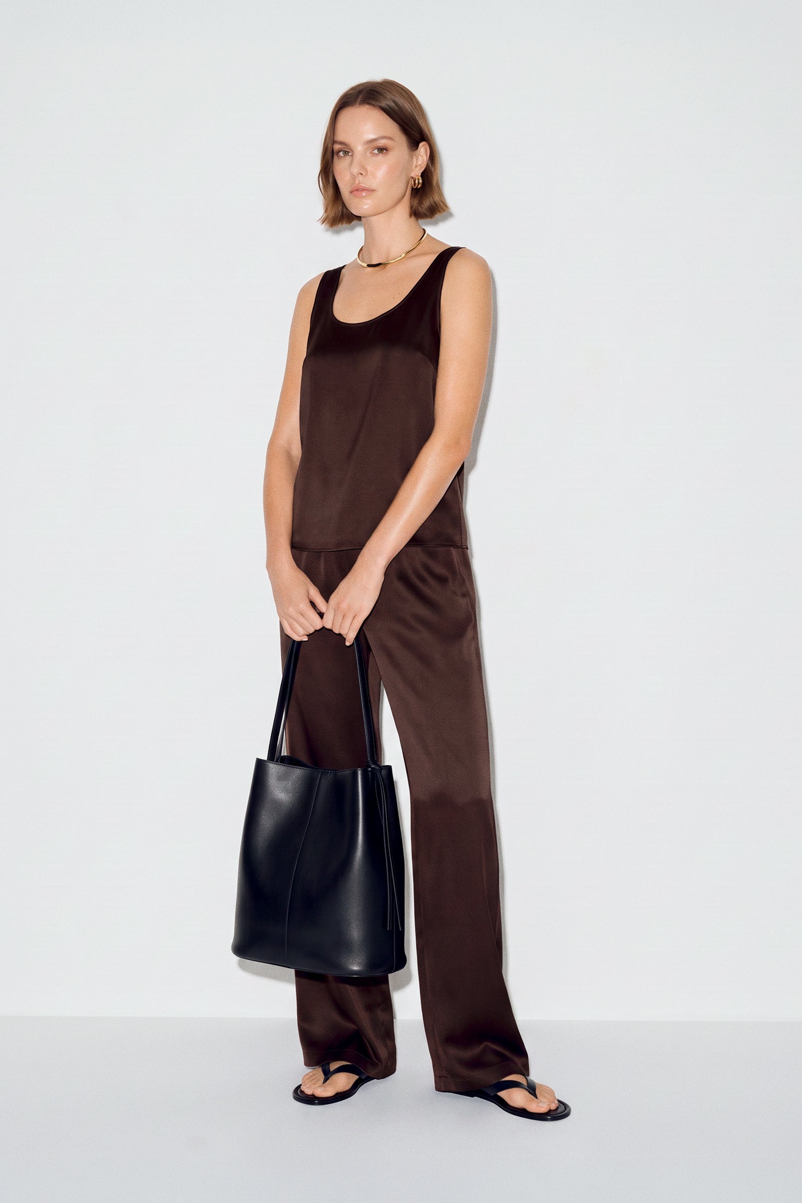 Satin Straight Pants