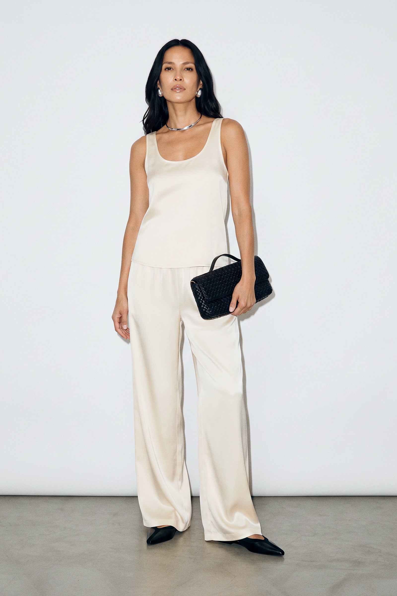 Satin Straight Pants