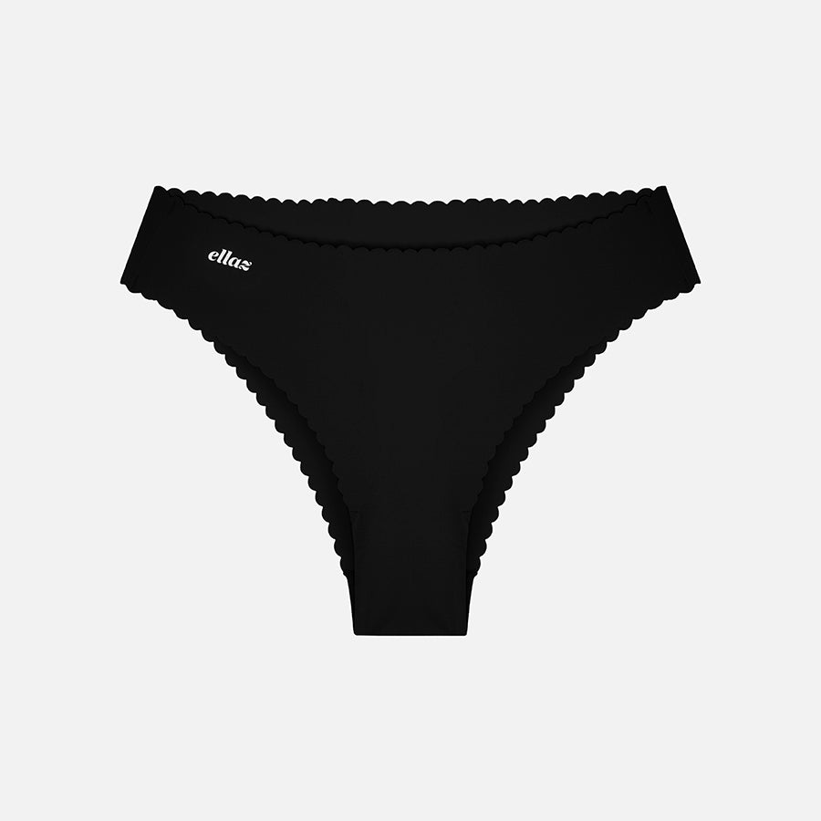 Scalopped seamless cheeky Black