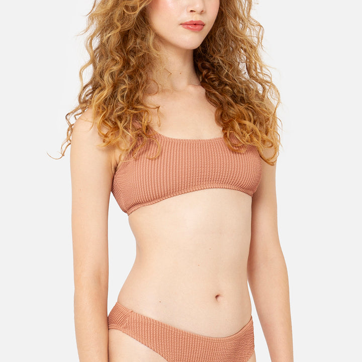 Scoop Bikini Top Frente Brown