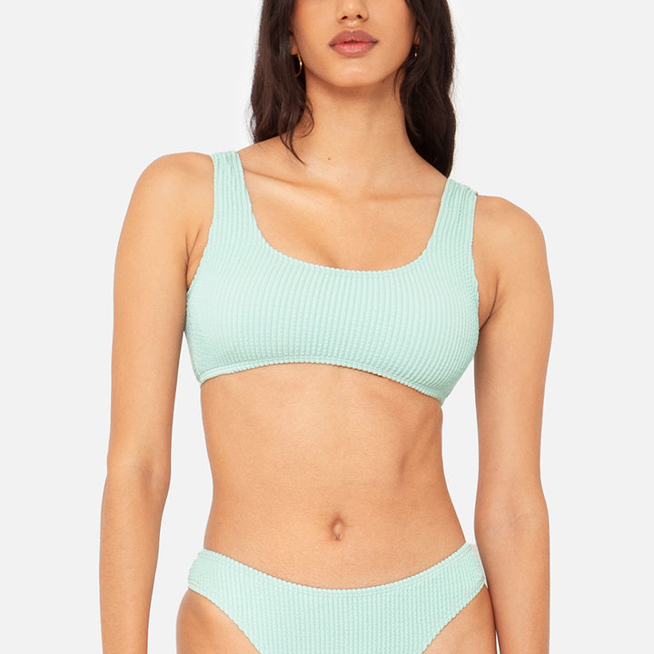 Scoop Bikini Top Frente Turquoise