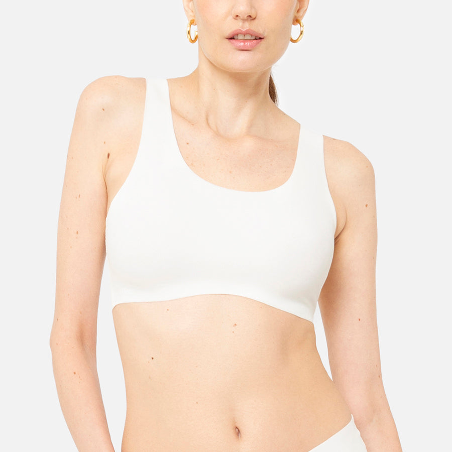 Seamless round neck bralette Latte