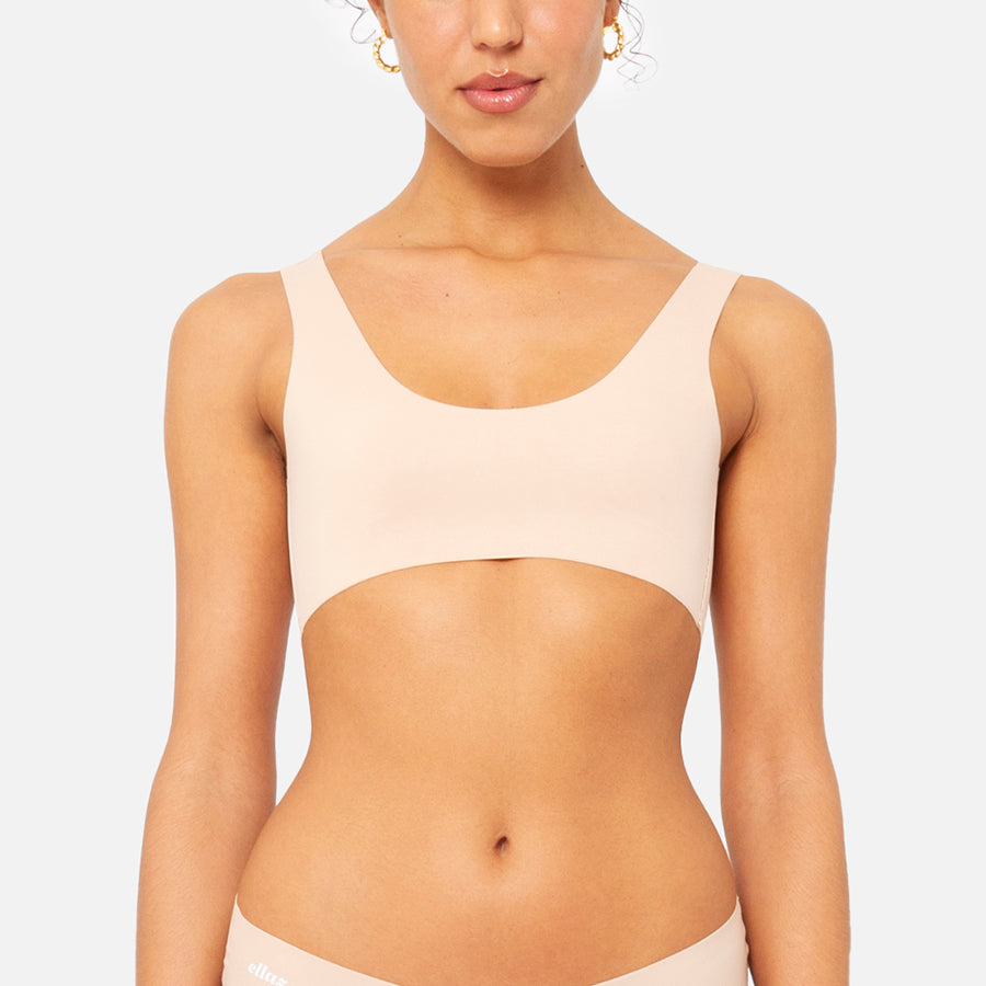 Seamless round neck bralette Nude