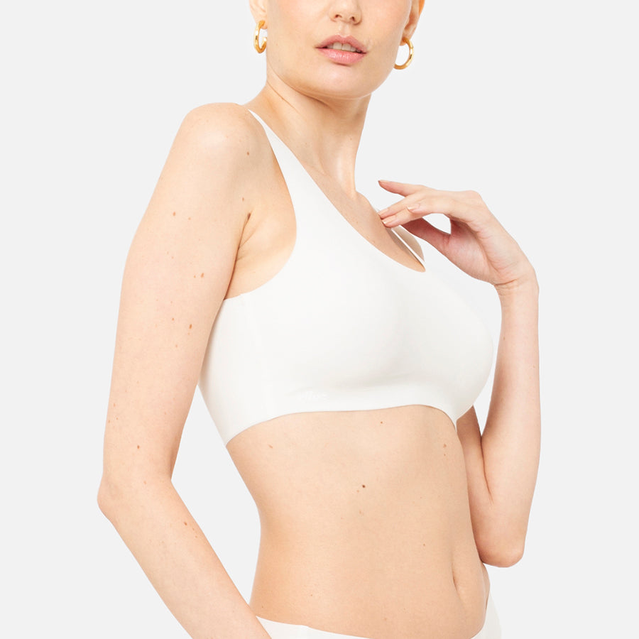 Seamless round neck bralette Latte