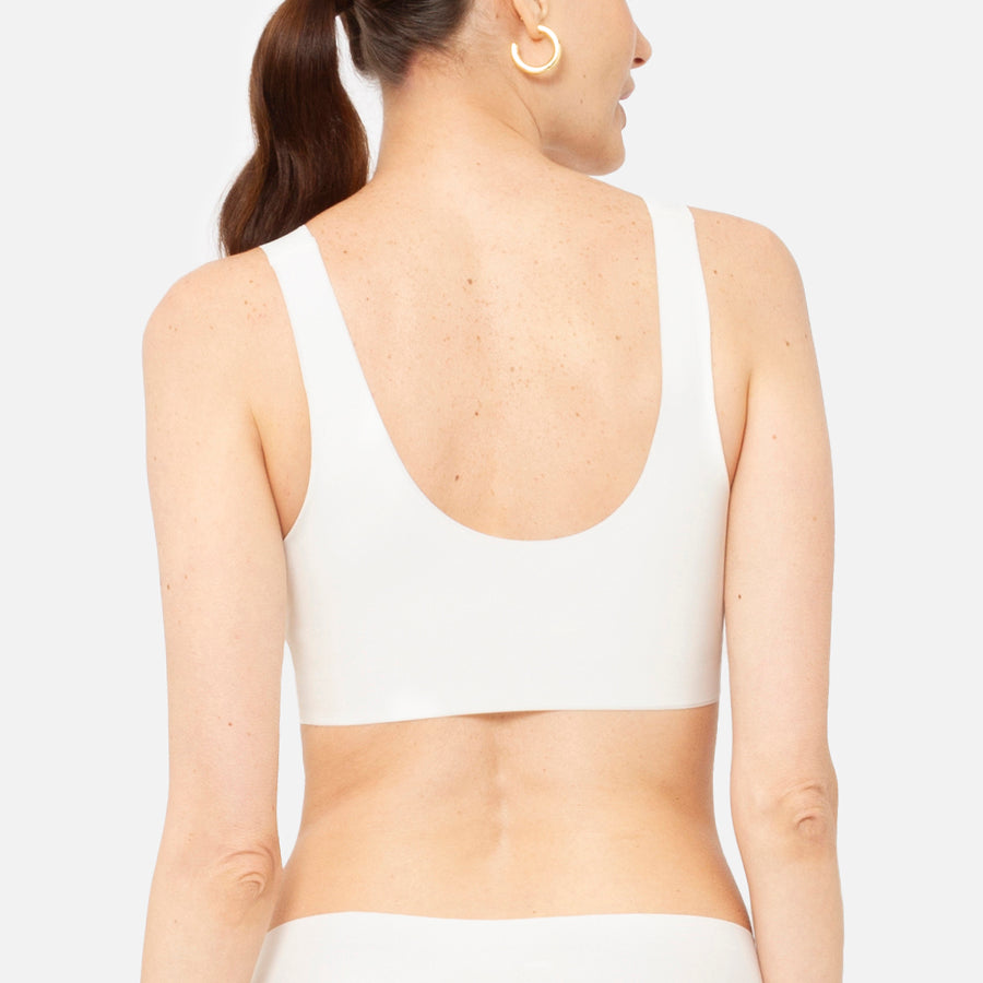 Seamless round neck bralette Latte