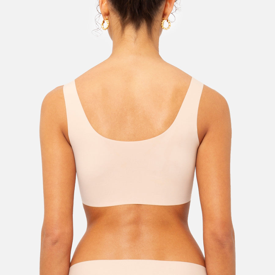 Seamless round neck bralette Nude