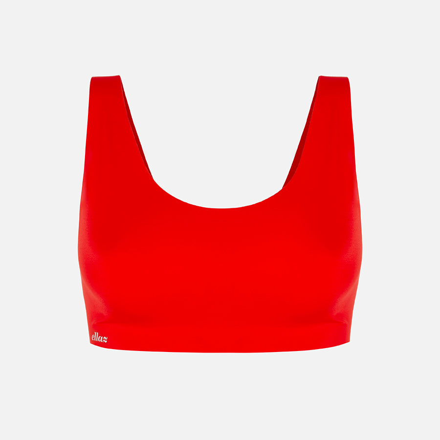 Seamless round neck bralette Cherry