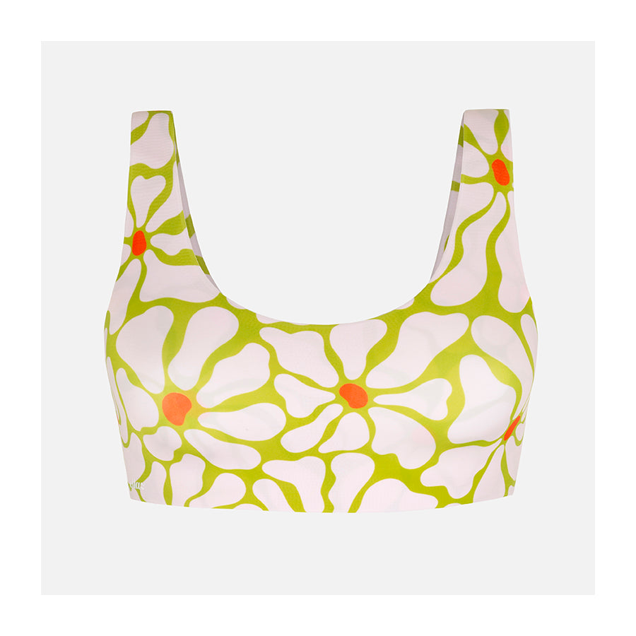 Bralette cuello redondo + Tanga G String (Flower)