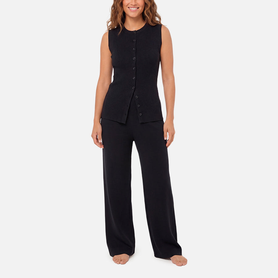 SET | Chaleco de Botones & Pants Light Knitwear