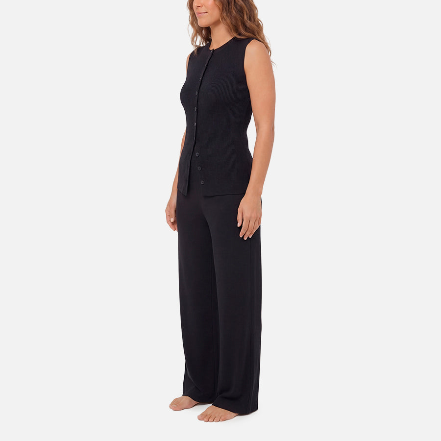 SET | Chaleco de Botones & Pants Light Knitwear