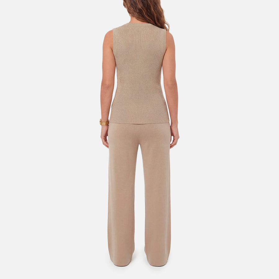 SET | Chaleco de Botones & Pants Light Knitwear