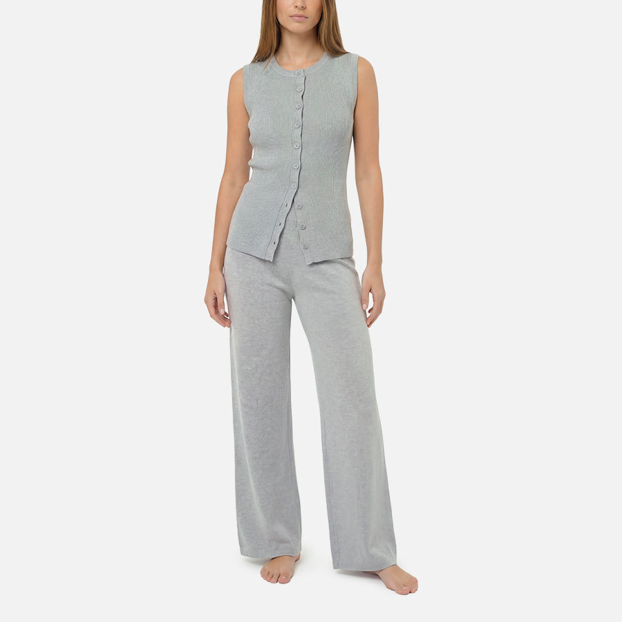 SET | Chaleco de Botones & Pants Light Knitwear