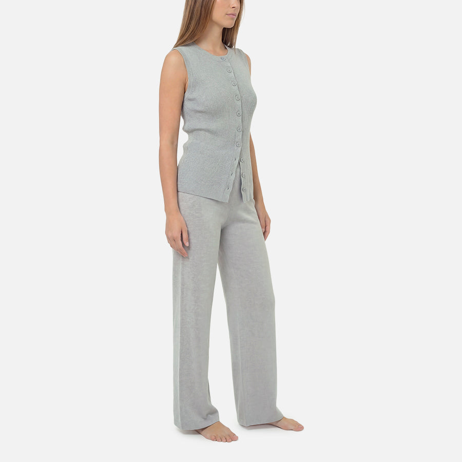 SET | Chaleco de Botones & Pants Light Knitwear